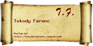 Tokody Ferenc névjegykártya